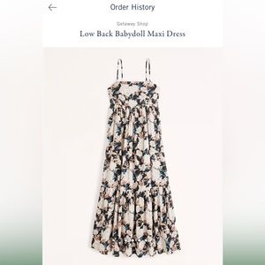 NWT abercrombie & fitch low back babydoll maxi dress